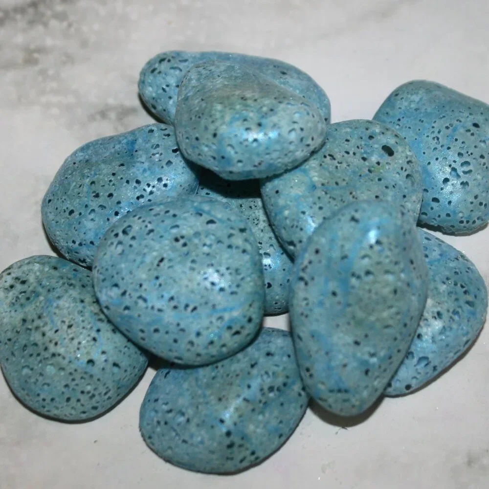 HAND CRAFTED 2 Geranium Aroma Stones Aromatherapy Essential Oil Diffuser Pair